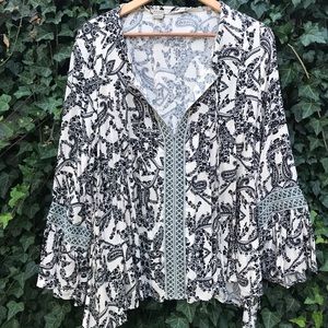 Boho Patterned Blouse Paisley
